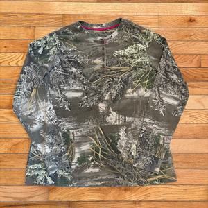 Vintage Y2K Real Tree Camo Long Sleeve Shirt Women's XL
